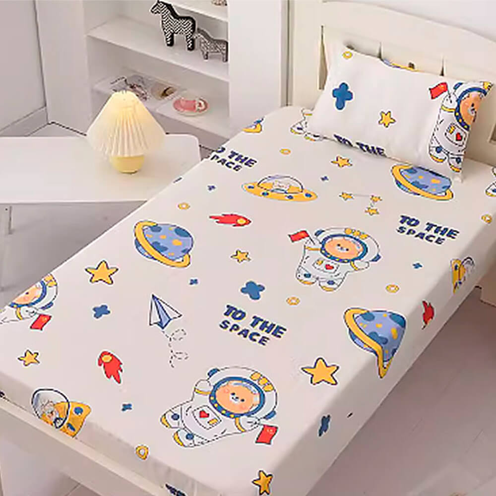 Premium Cotton Crib Fitted Sheet for Babies - Playful Cartoon Patterns