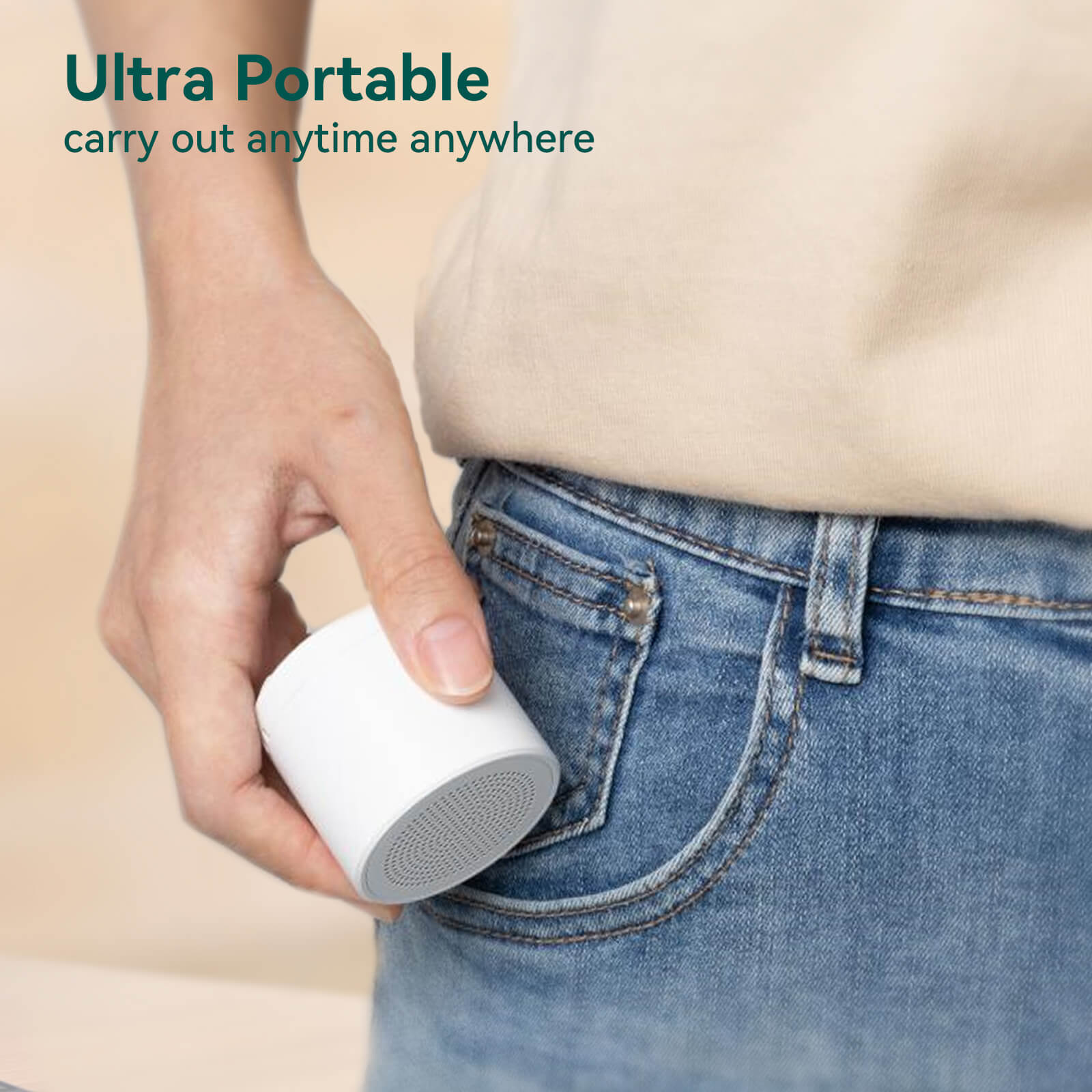 Babelio Mini Sound Machine – Portable White Noise, 15 Non-Looping Sounds, Long Battery Life, Ideal for Travel & Relaxation
