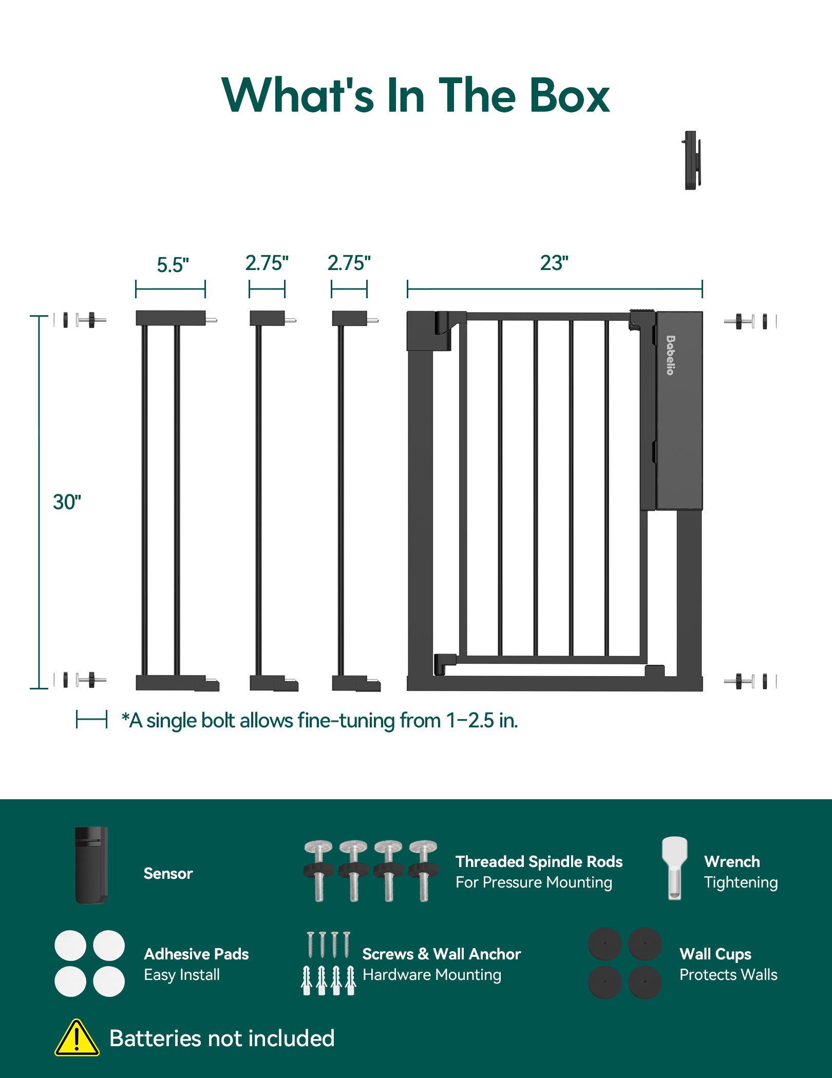 Sensepass | Smart Baby Gate for Doorways & Stairs - Infrared Auto-Unlock & Auto-Close