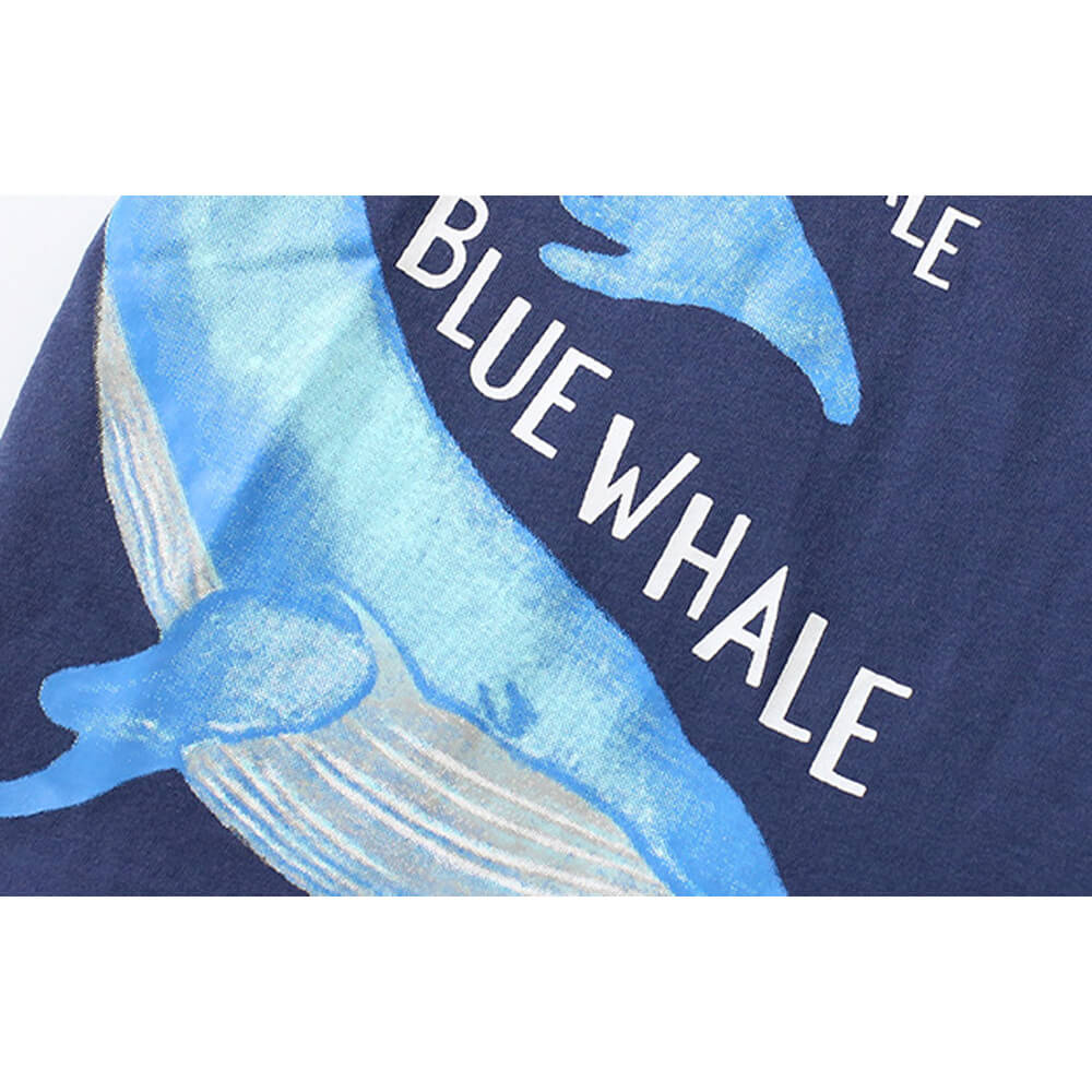 "Ocean Explorer" Cotton Boys' Summer Set with Blue Whale Tee and Red Shorts