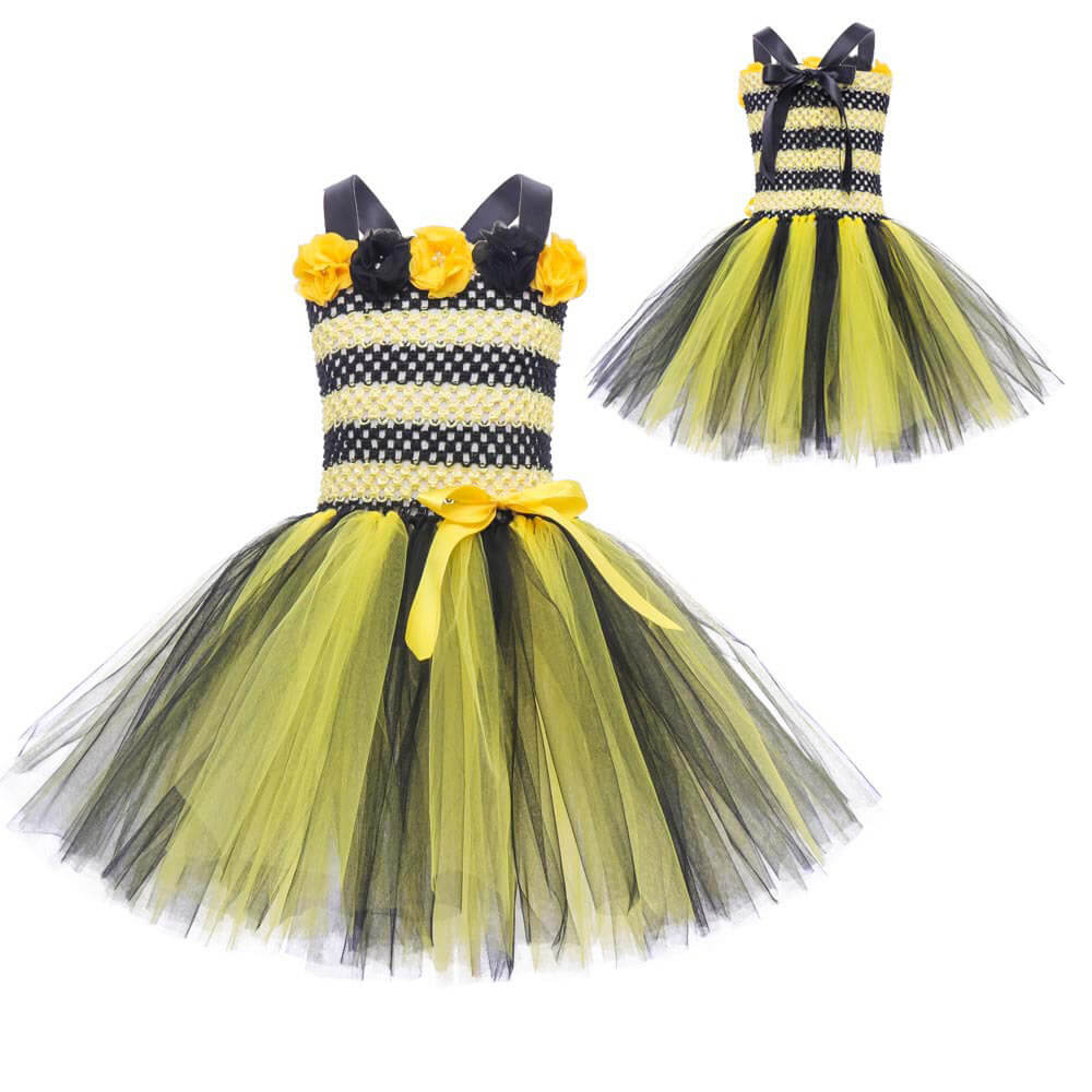 Vintage Yellow Striped Costume with Black Tulle orders and Trailing Tulle Skirt, Bumble Bee Costume, Gold Sequin and Trim, Vintage Dancer's Outfit