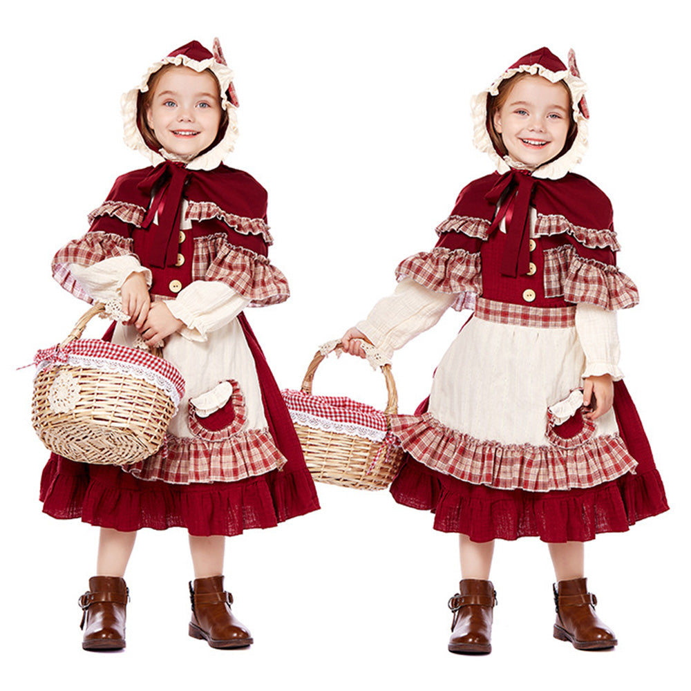 Tiny Cuddling Children's Little Red Riding Hood Costume - Perfect for Stage Plays and Christmas Celebrations