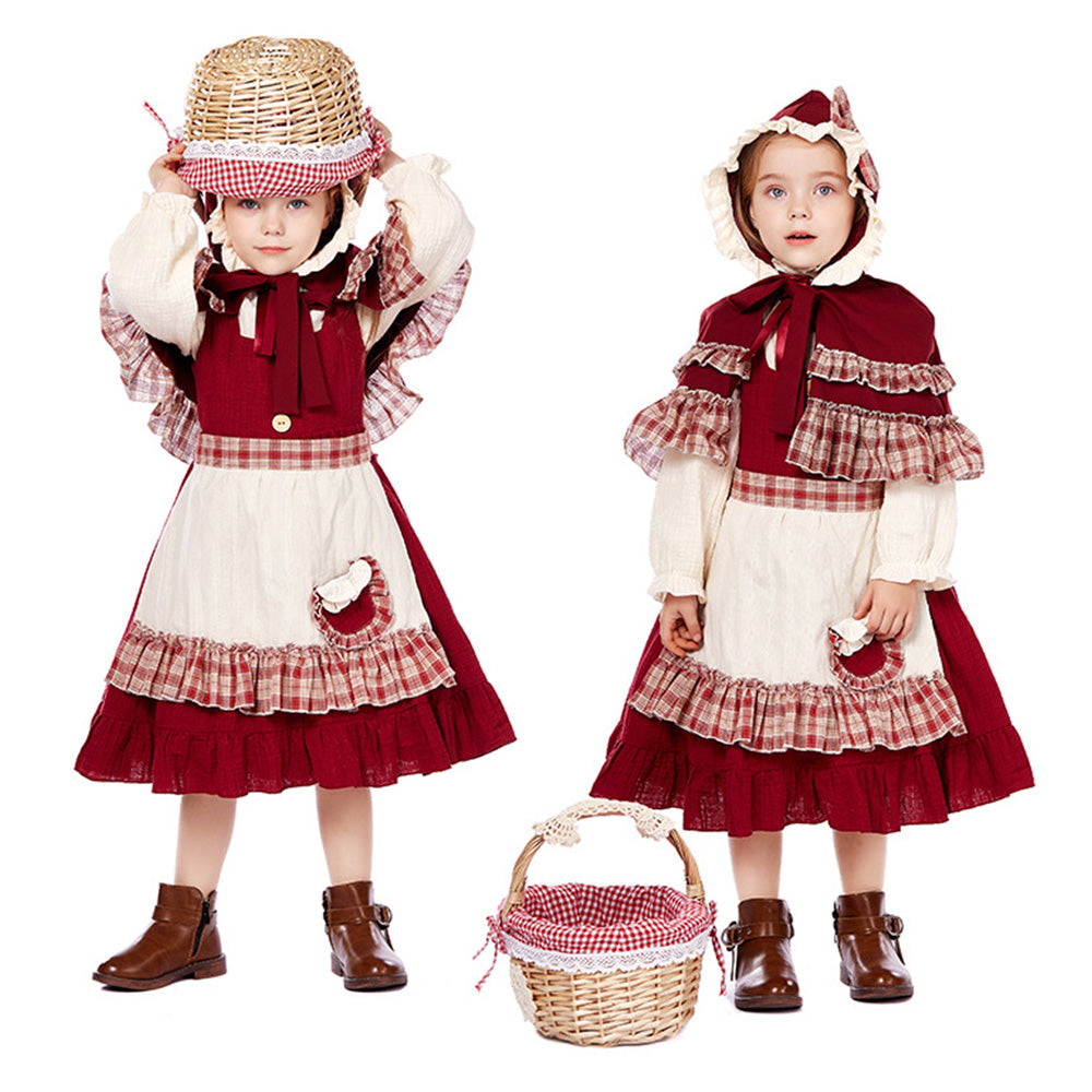 Tiny Cuddling Children's Little Red Riding Hood Costume - Perfect for Stage Plays and Christmas Celebrations