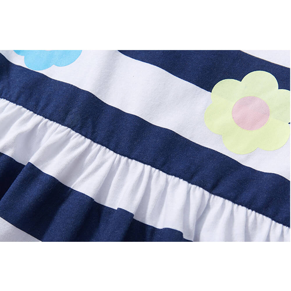 Nautical Charm - Summer Striped Cotton Princess Dress for Girls