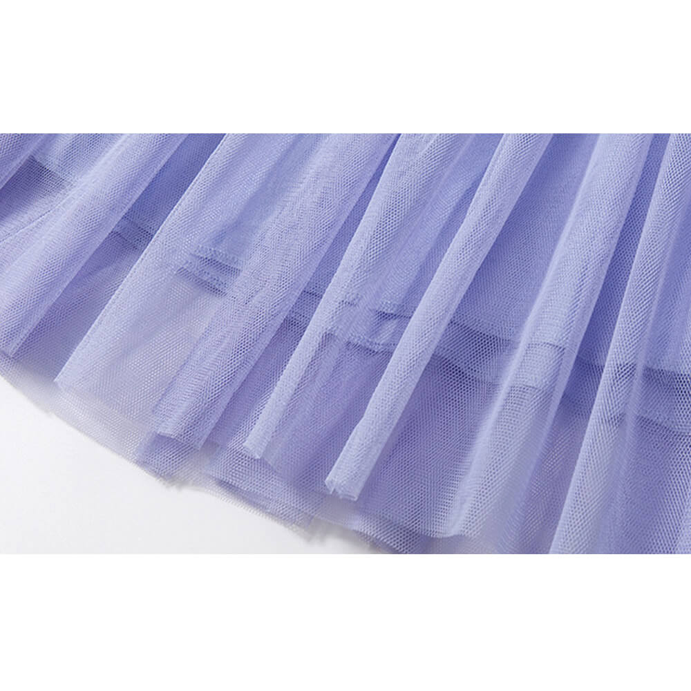 Lavender Whimsy - Cartoon Tulle Princess Dress for Girls