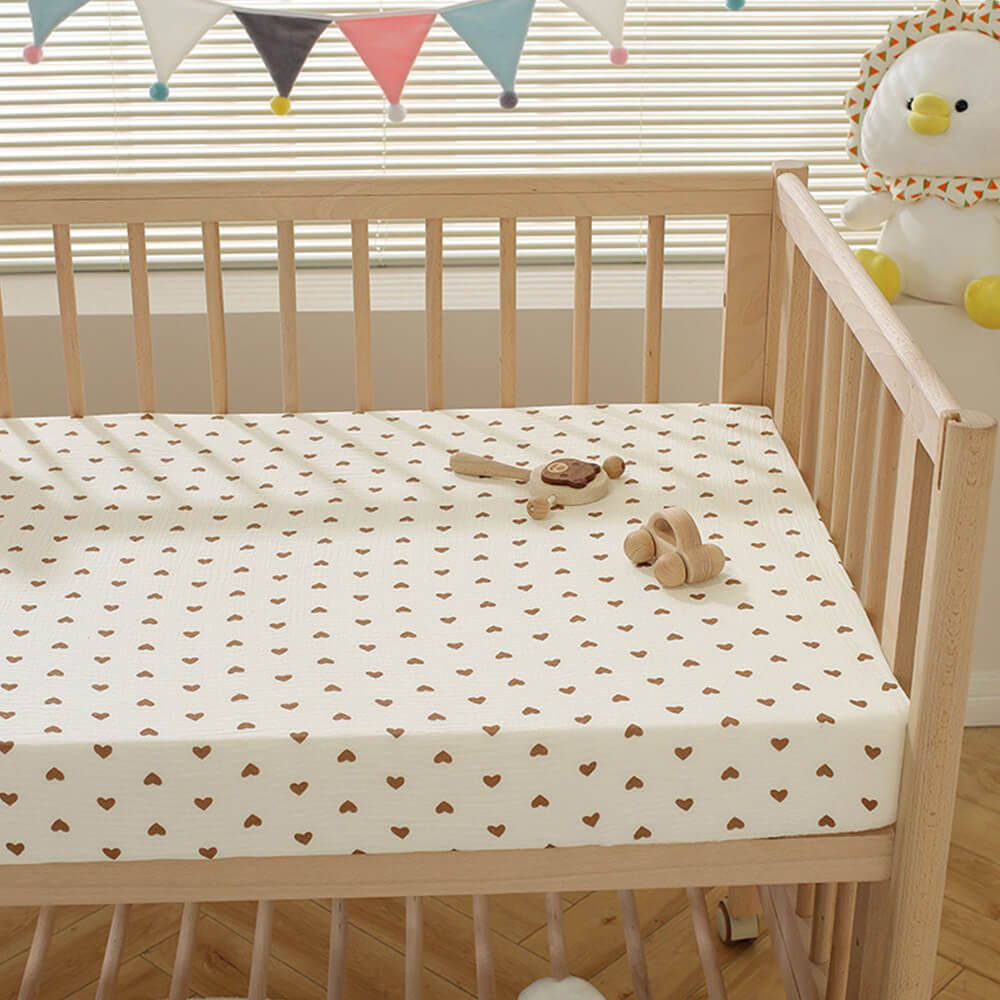 Pure Cotton Baby Crib Fitted Sheet with Cartoon Patterns