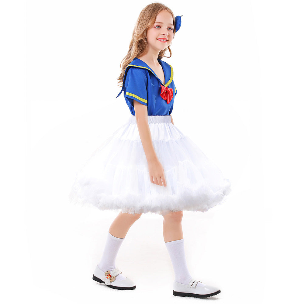 Tiny Cuddling Children's Vintage Farm Girl Dress Costume for Halloween and Stage Performances