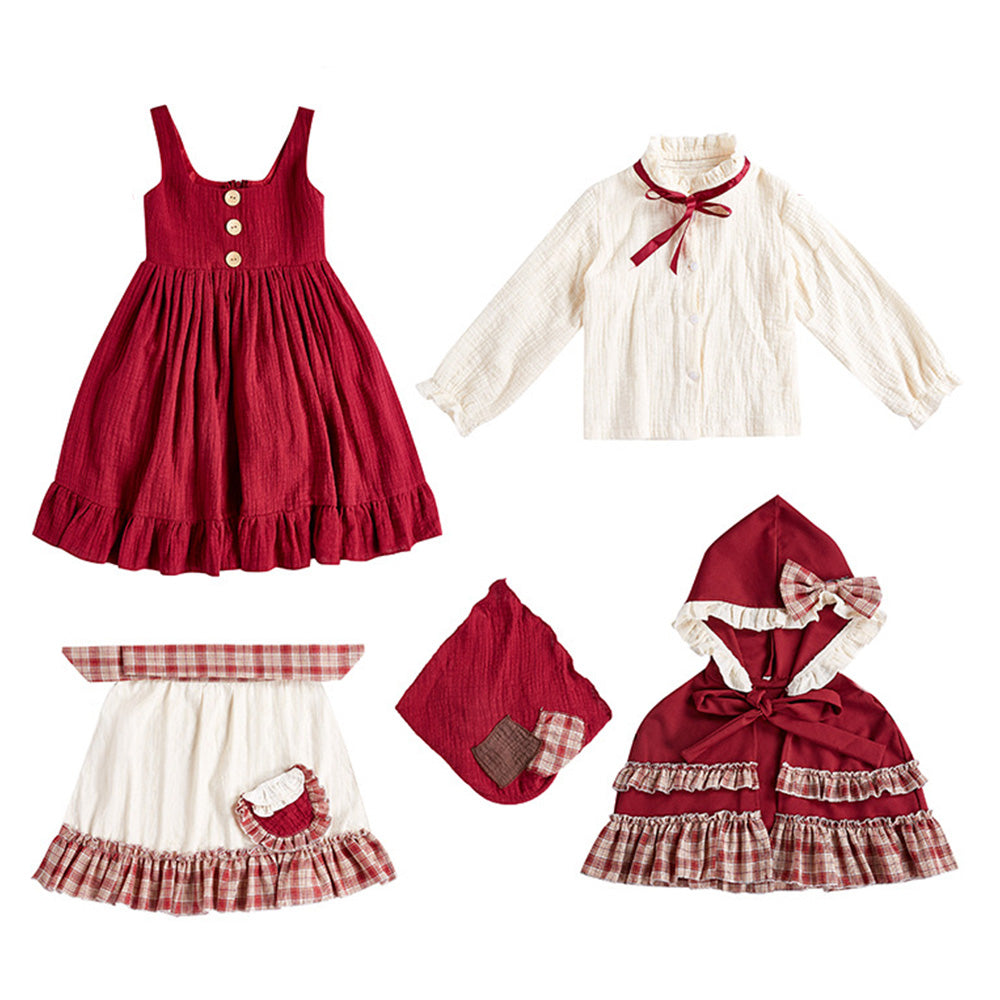 Tiny Cuddling Children's Little Red Riding Hood Costume - Perfect for Stage Plays and Christmas Celebrations