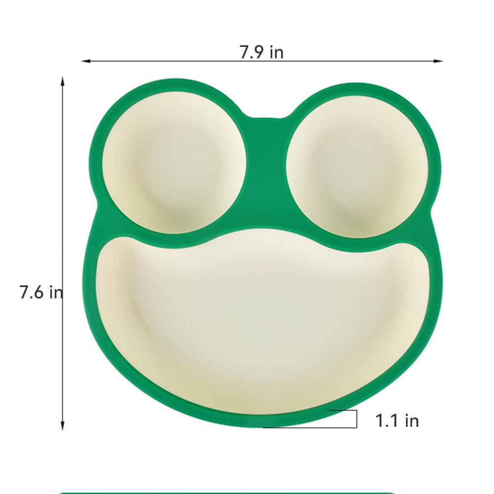 Froggy Toddler Silicone Suction Divider Plate – Non-Slip, Shatterproof Feeding Solution