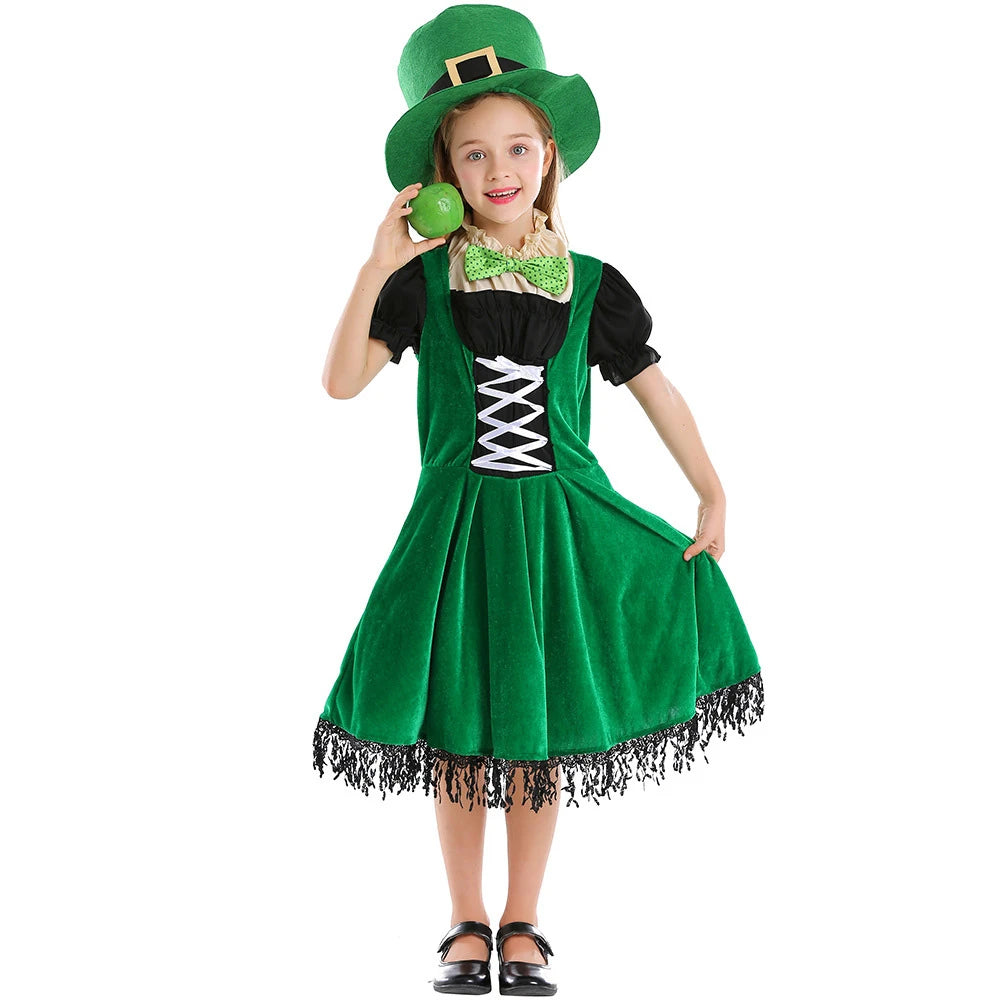 Tiny Cuddling Irish Leprechaun Dress for Girls | 2024 Halloween Costume