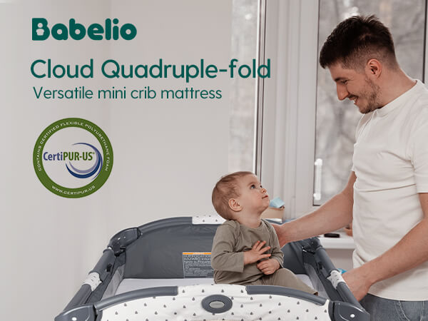 Babelio Cloud 1 Dual-Sided Breathable Crib & Toddler Mattress – Memory  Foam, Easy Clean, CertiPUR-US Certified