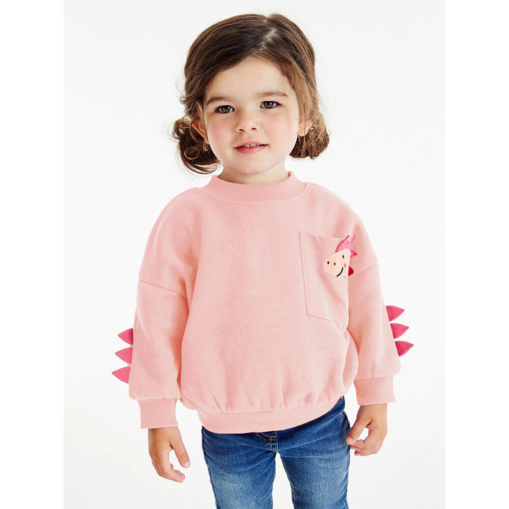 Cute Cartoon Dinosaur Long-sleeve Sweatshirt for Girls - Pure Cotton