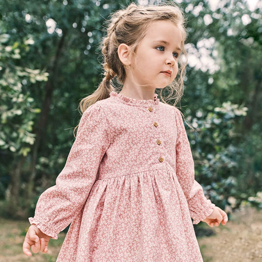 Chic European-style Cotton Long-Sleeve Dress for Girls - Autumn Princess Dress