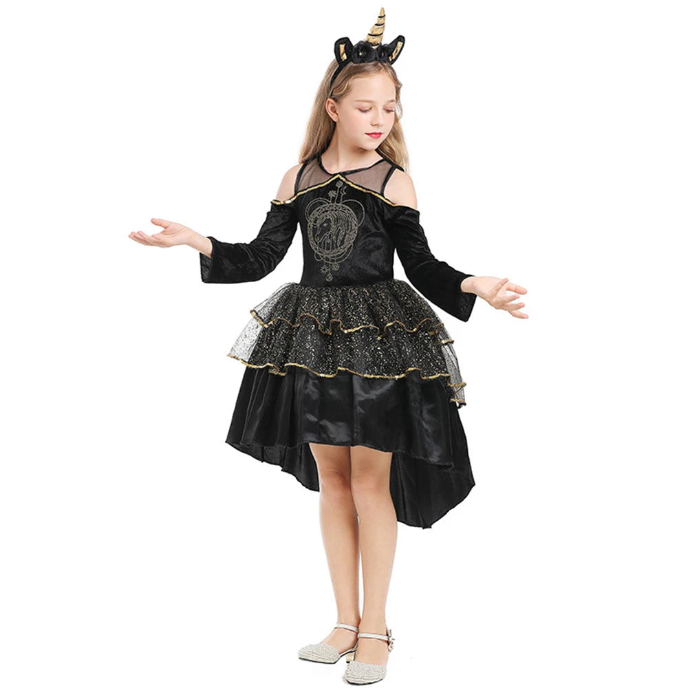 Tiny Cuddling Unicorn Costume with Black Tutu Skirt | 2024 Halloween Costume