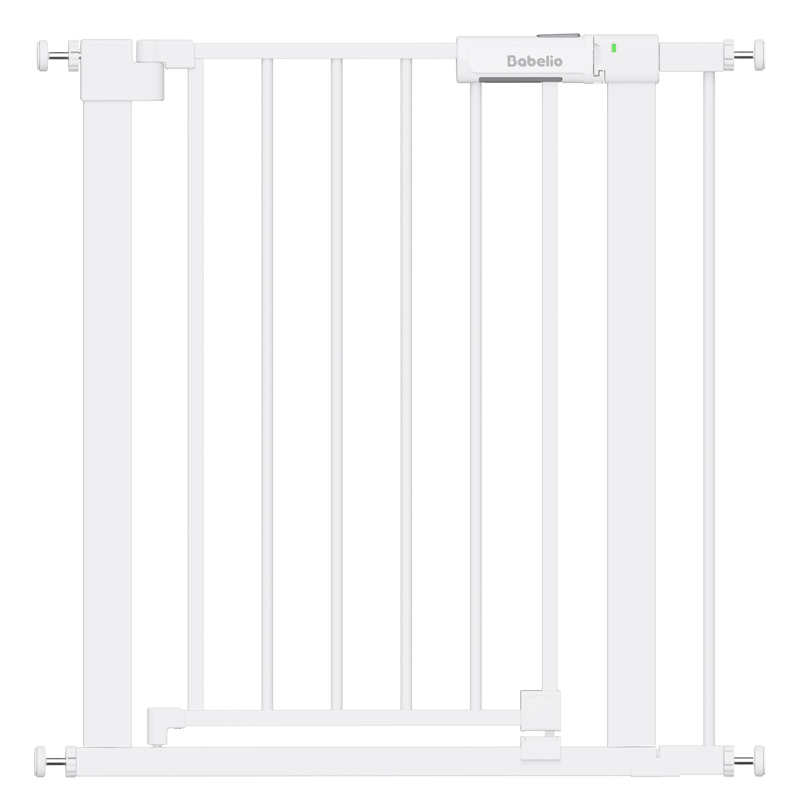 White baby gate with 'Dorel' branding on a white background#Color_White
