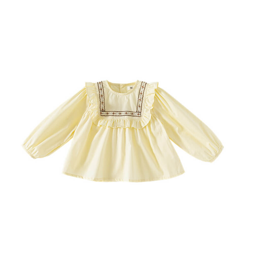 Elegant Embroidered Girls' Blouse for Spring and Fall