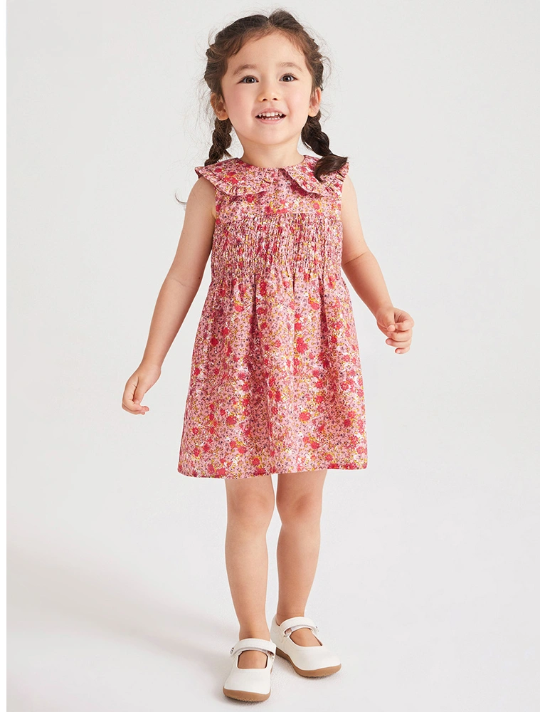 Tiny Cuddling Girls' Red Floral Dress 鈥?Spring/Summer