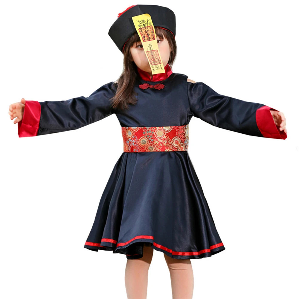 Tiny Cuddling Red and Black Zombie Costume for Girls | 2024 Halloween Costume