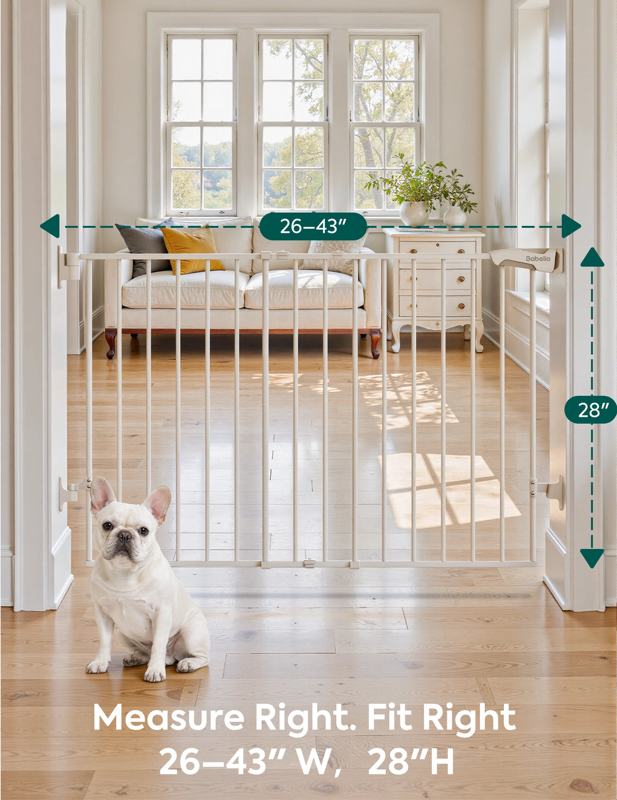 Boundless B17 | No-Trip Hardware Mounted Baby Gates for Stairs