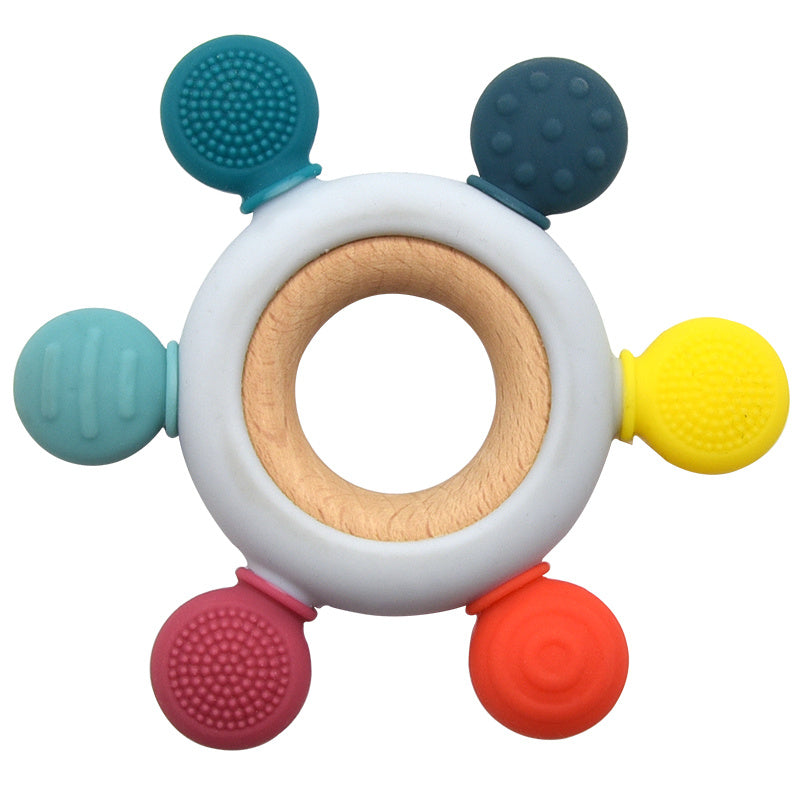 LulliNini Baby Teether Molar Toy Color Silicone Rudder