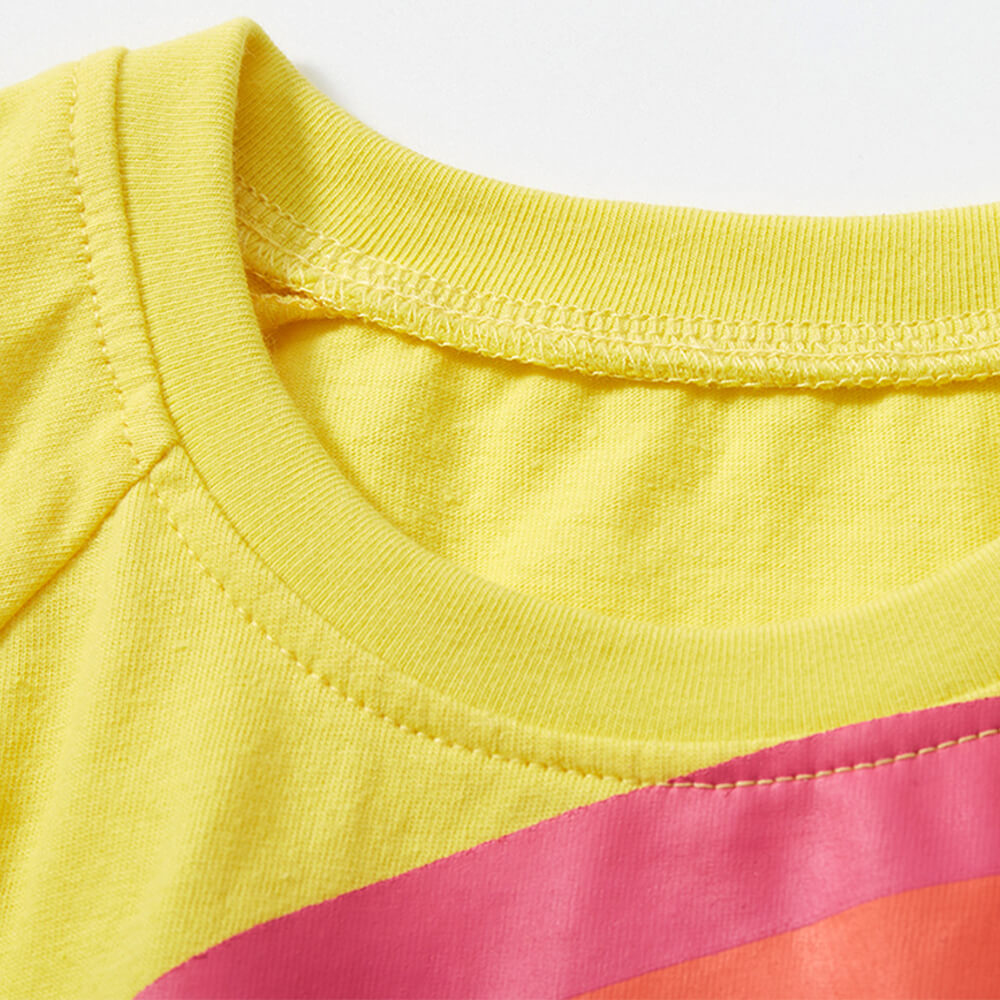 Sunshine Rainbow Cotton Dress for Girls - Vibrant Summer Collection