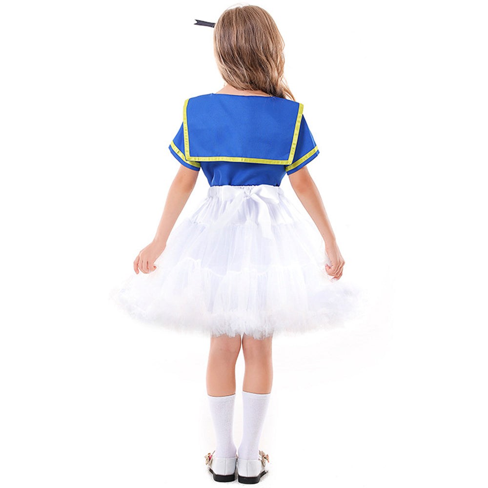 Tiny Cuddling Children's Vintage Farm Girl Dress Costume for Halloween and Stage Performances