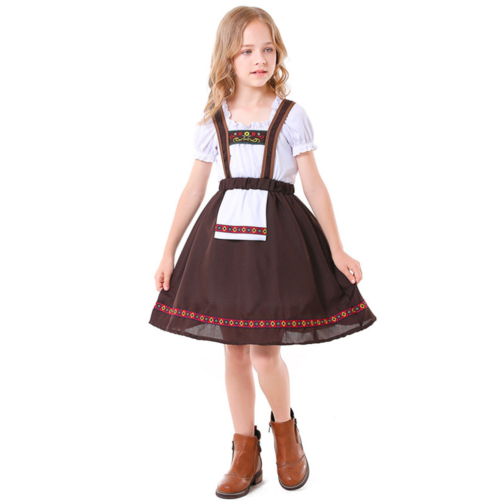 Tiny Cuddling German Bavarian Traditional Folk Festival Dress for Girls