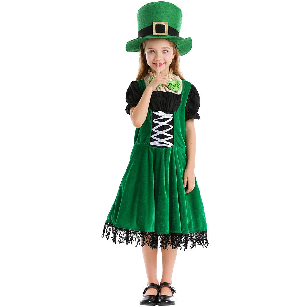 Tiny Cuddling Irish Leprechaun Dress for Girls | 2024 Halloween Costume