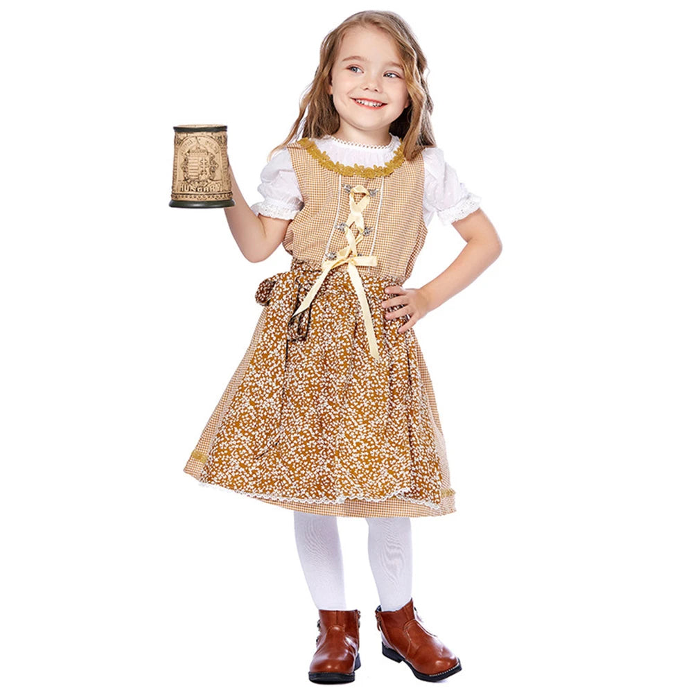 Tiny Cuddling Bavarian Traditional Dress for Girls | 2024 Halloween Costume