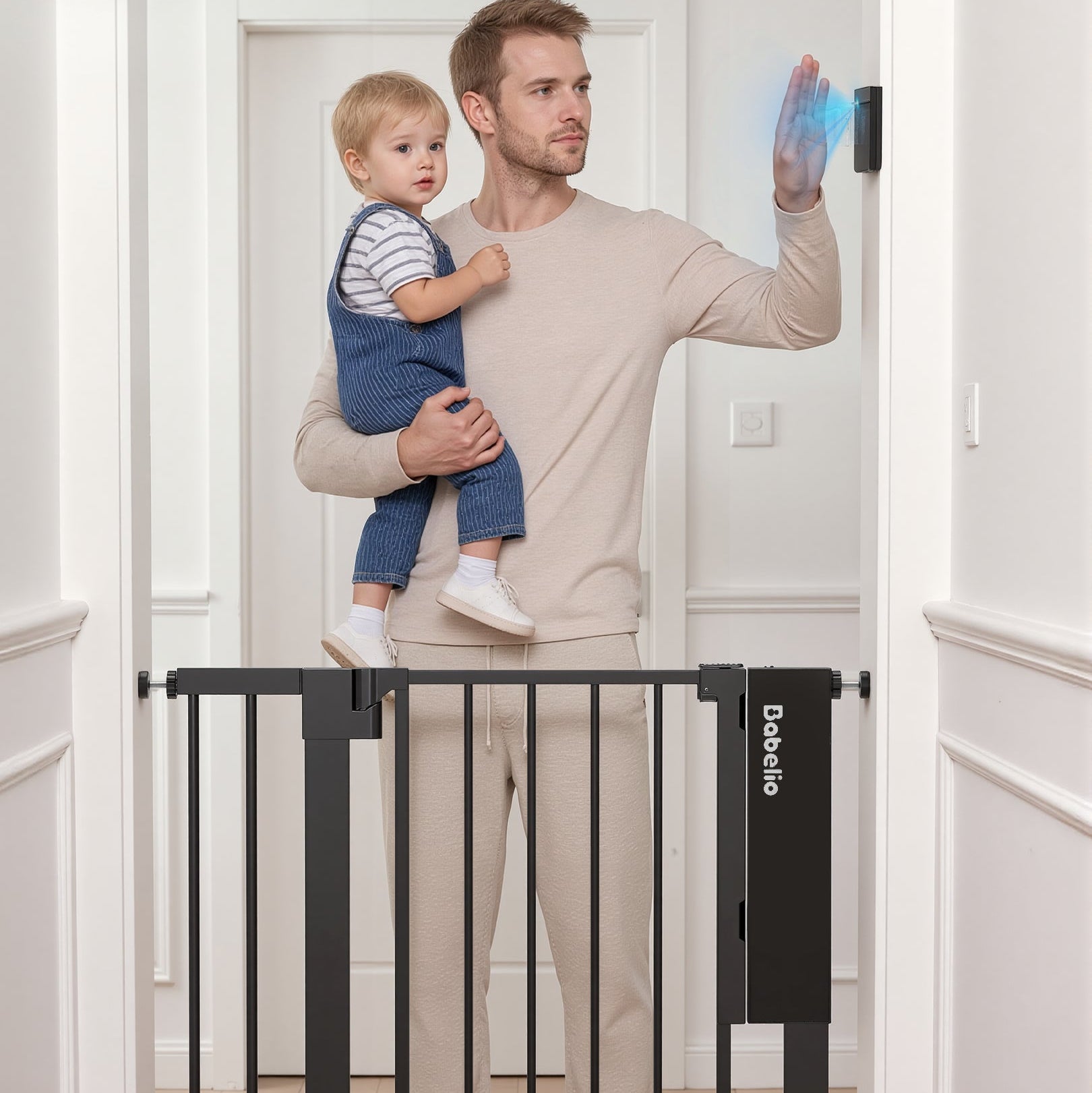 Sensepass | Smart Baby Gate with Infrared Auto-Unlock & Alarm