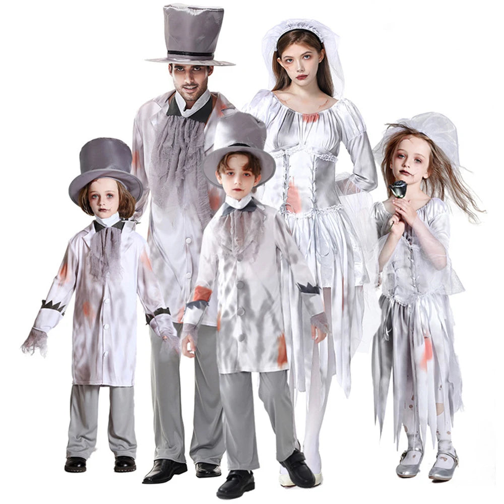 Tiny Cuddling Gray Vampire Zombie Family Matching Costume | 2024 Halloween Costume