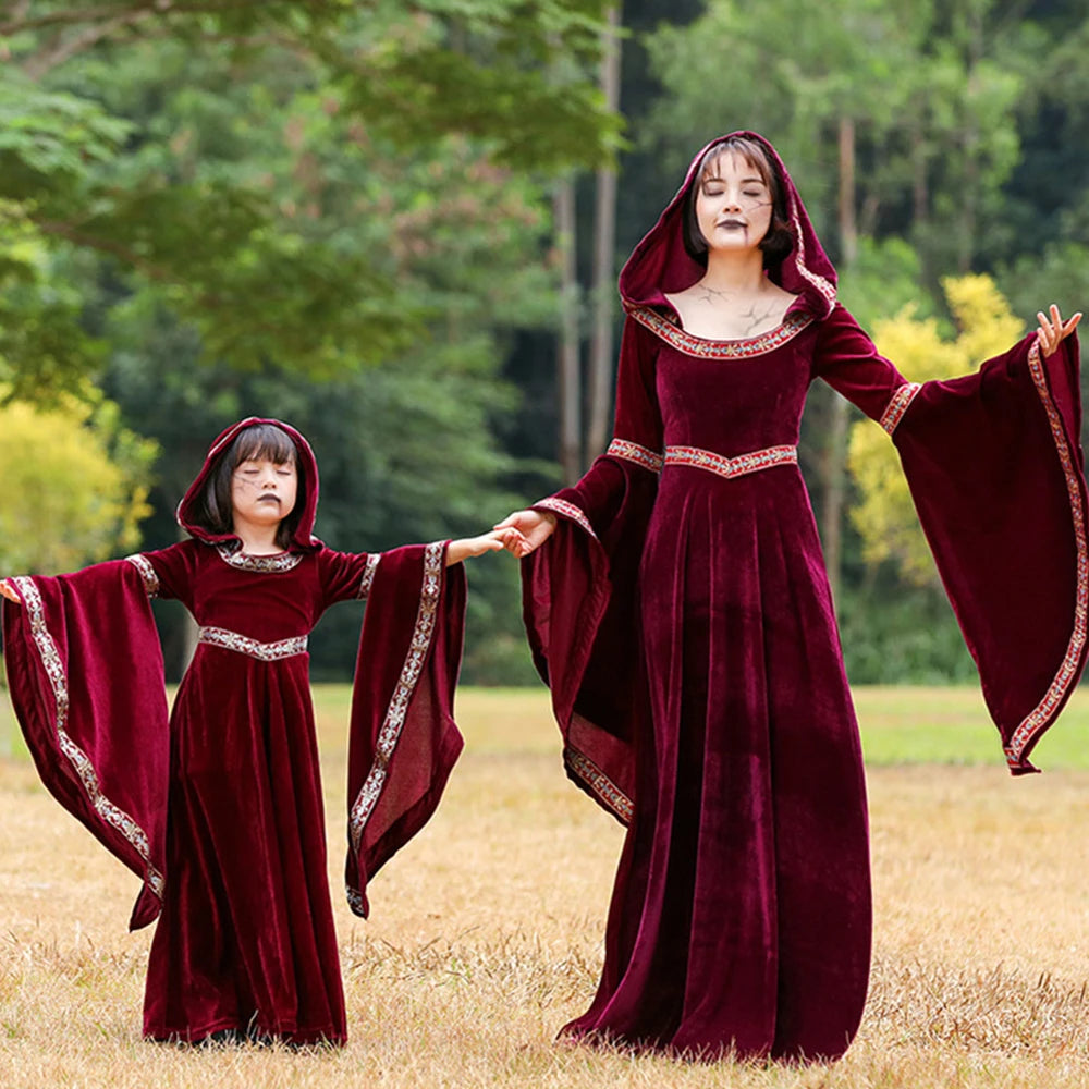 Tiny Cuddling Little Red Riding Hood Vampire Witch Family Matching Costume | 2024 Halloween Costume