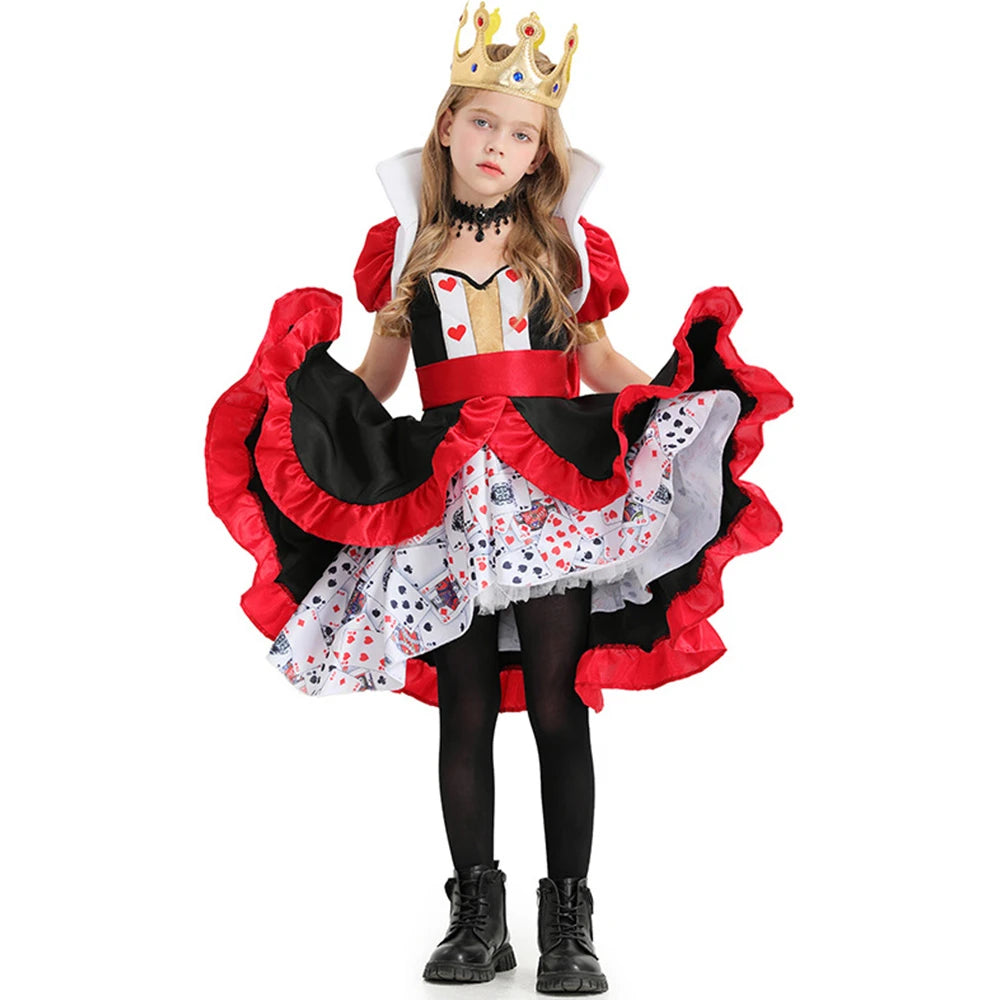 Tiny Cuddling Queen of Hearts Costume with Crown and Necklace | 2024 Halloween Costume