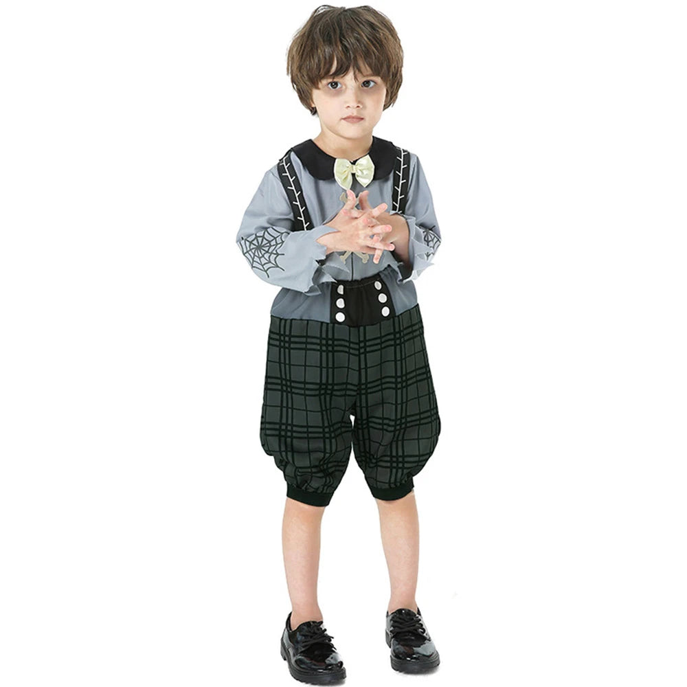 Tiny Cuddling Trickster Zombie Suspender Outfit for Boys | 2024 Halloween Costume