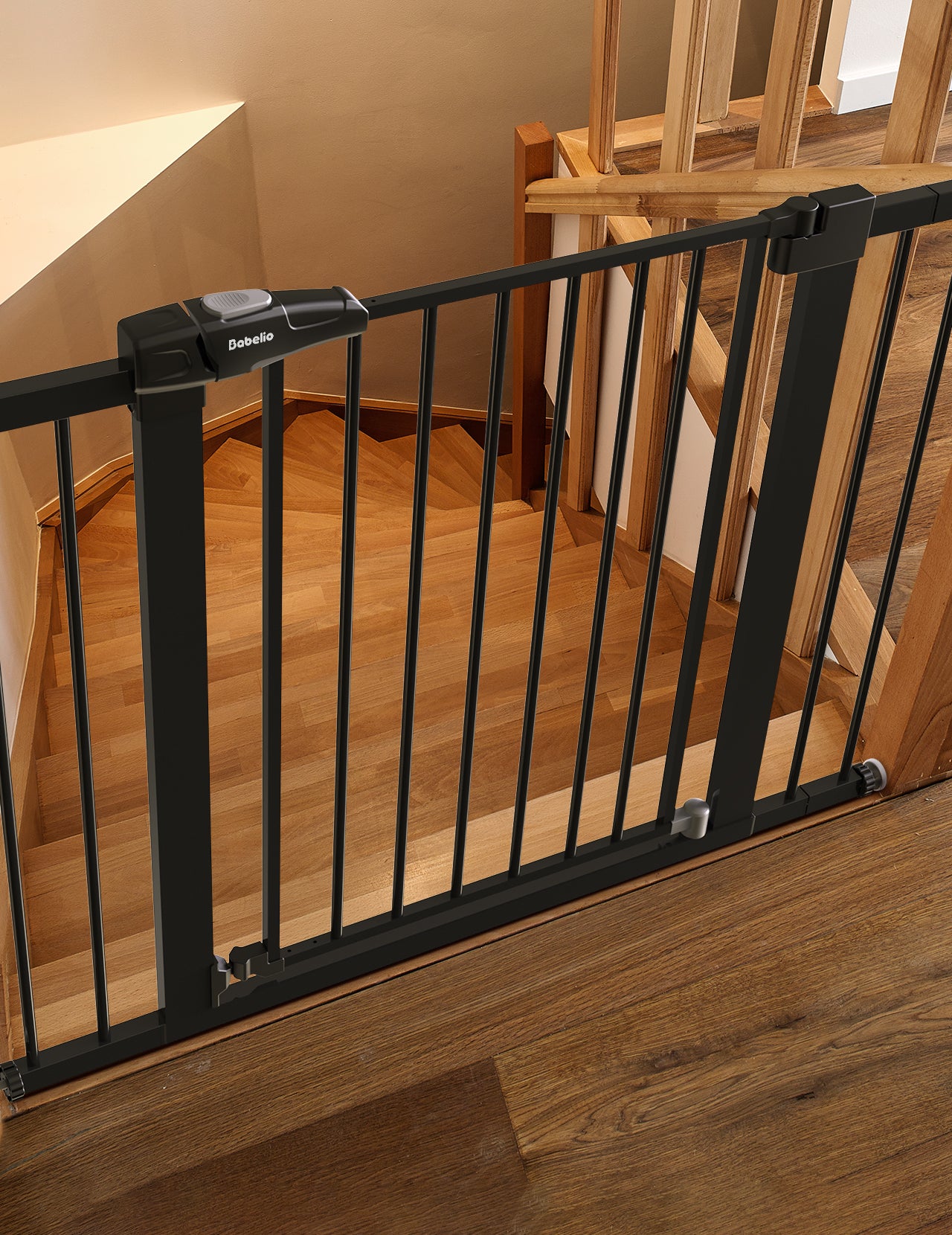 PressGuard P7 | Expandable Baby Gate for Stairs No Drill Pressure Mounted