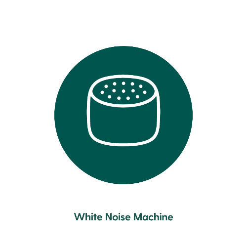 White noise machine icon on a green circle with 'White Noise Machine' text below.