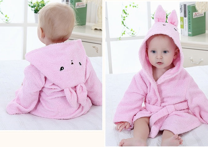 Tiny Cuddling Cartoon Cute Animal Modeling Baby Bath Towels | Baby Bathrobes Cotton Children's Bathrobes Baby Hooded