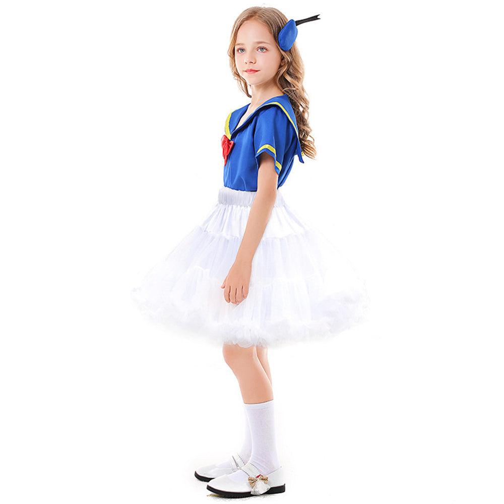 Tiny Cuddling Children's Vintage Farm Girl Dress Costume for Halloween and Stage Performances