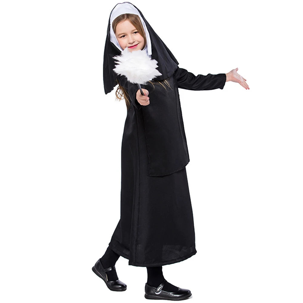 Tiny Cuddling Black Nun Costume for Kids | 2024 Halloween Costume