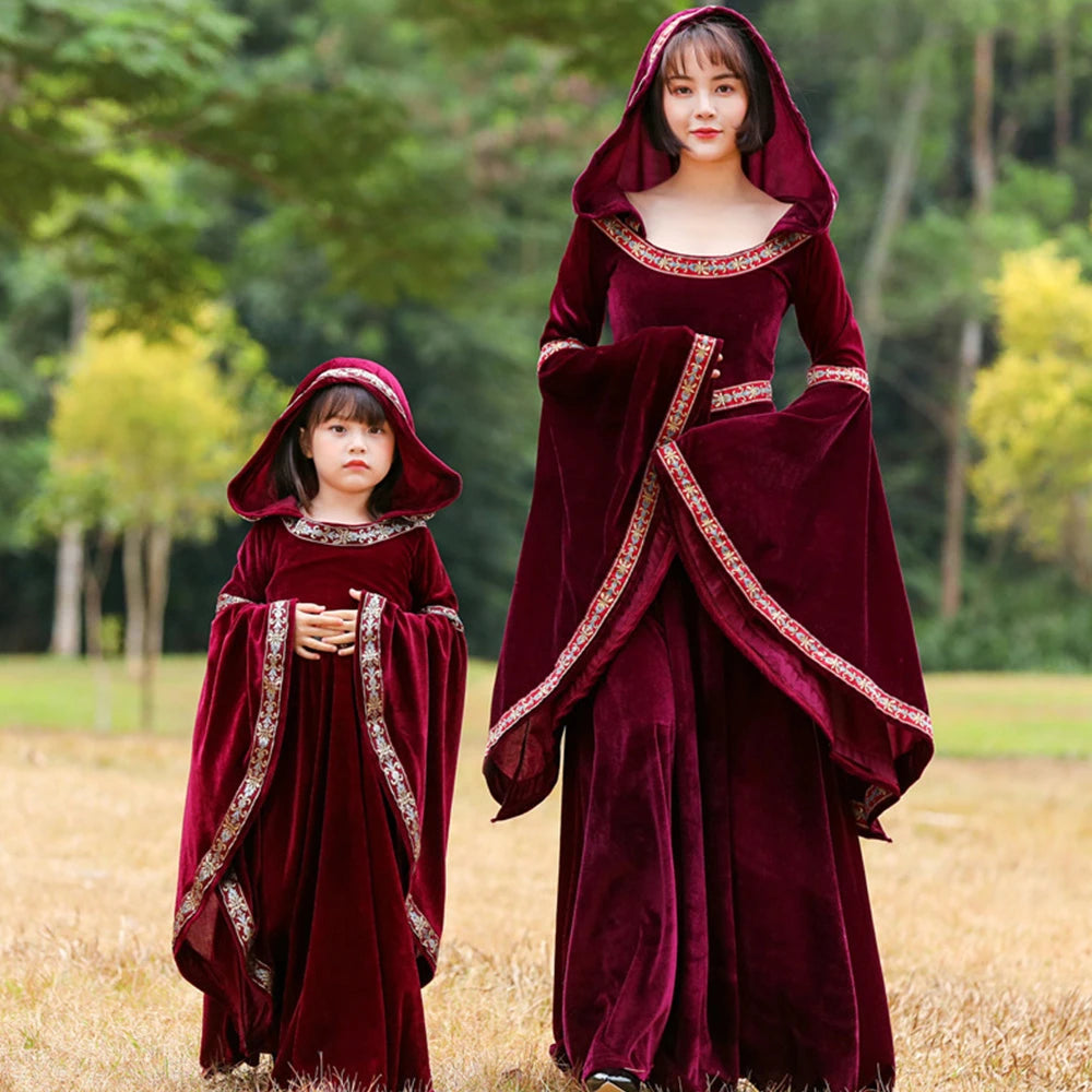 Tiny Cuddling Little Red Riding Hood Vampire Witch Family Matching Costume | 2024 Halloween Costume