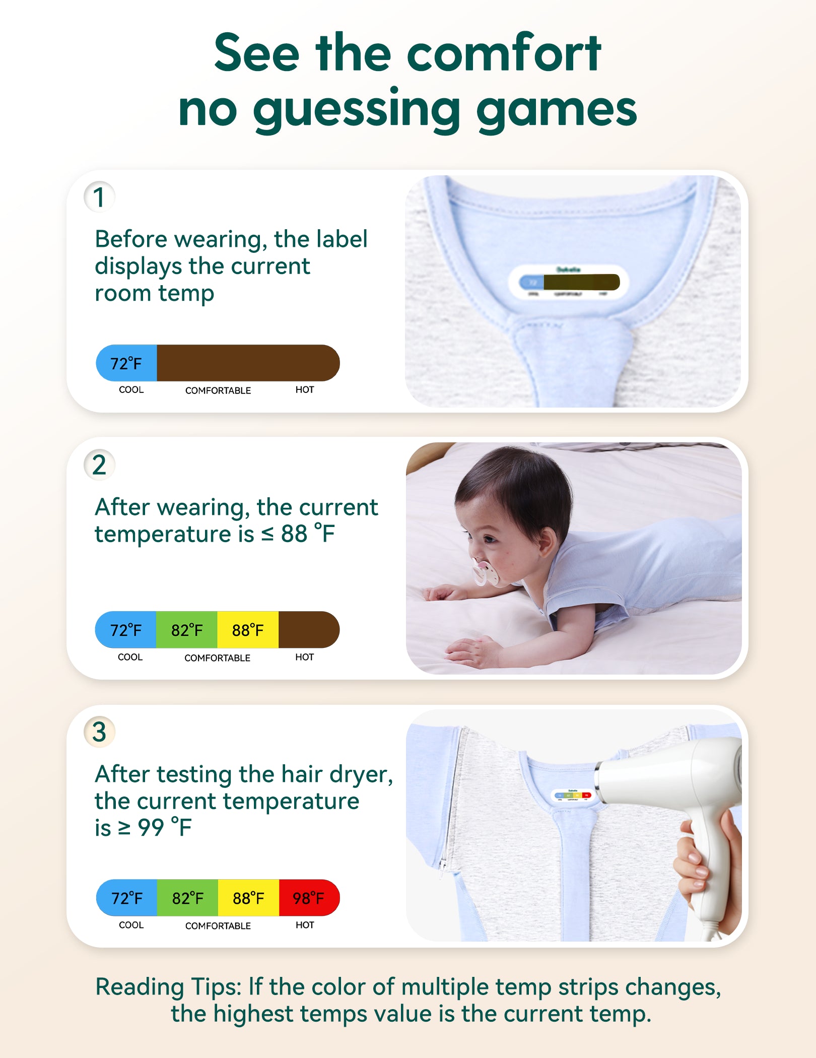 Babelio Baby Swaddle with Temp-Sensing & Detachable Sleeves (3-6 M)