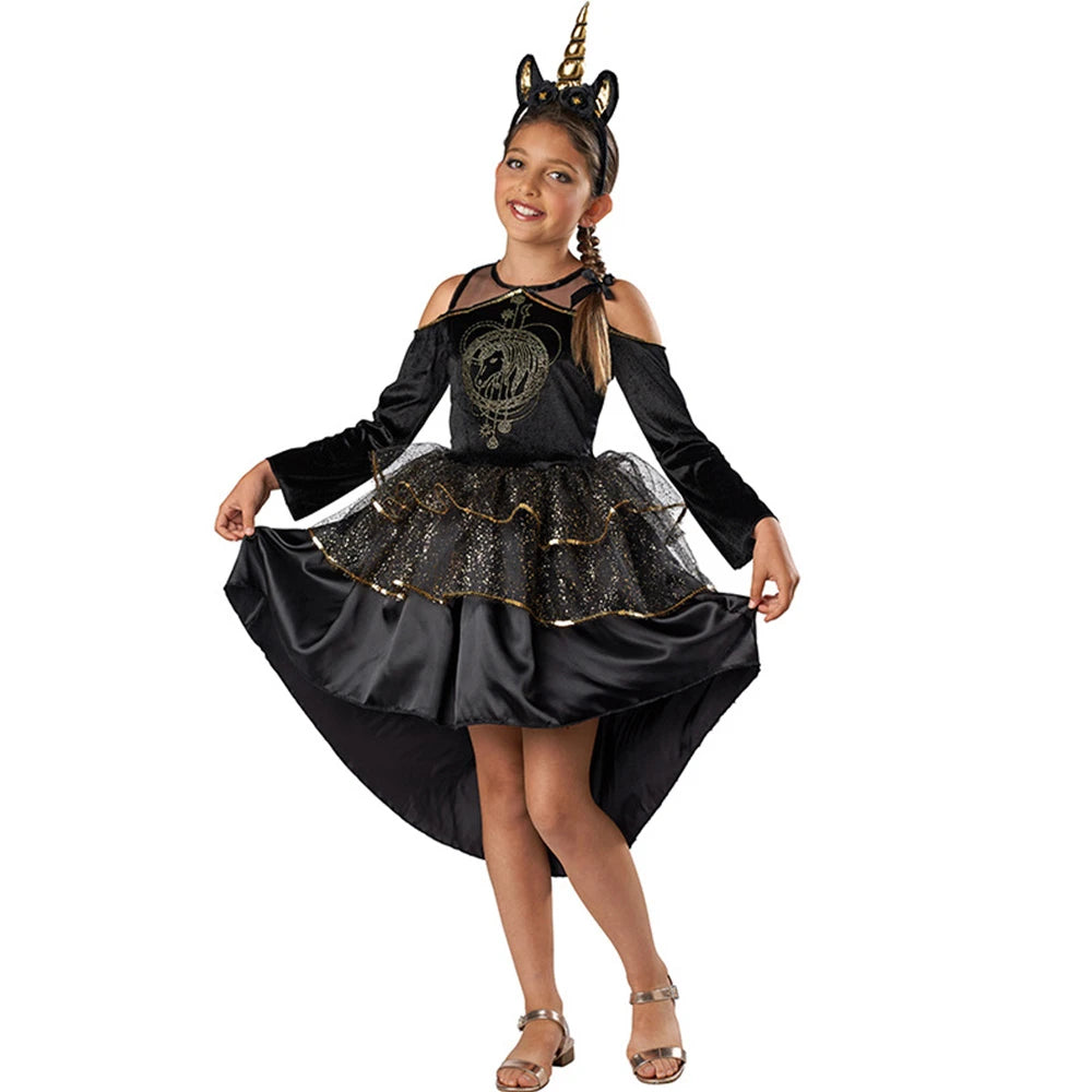 Tiny Cuddling Unicorn Costume with Black Tutu Skirt | 2024 Halloween Costume