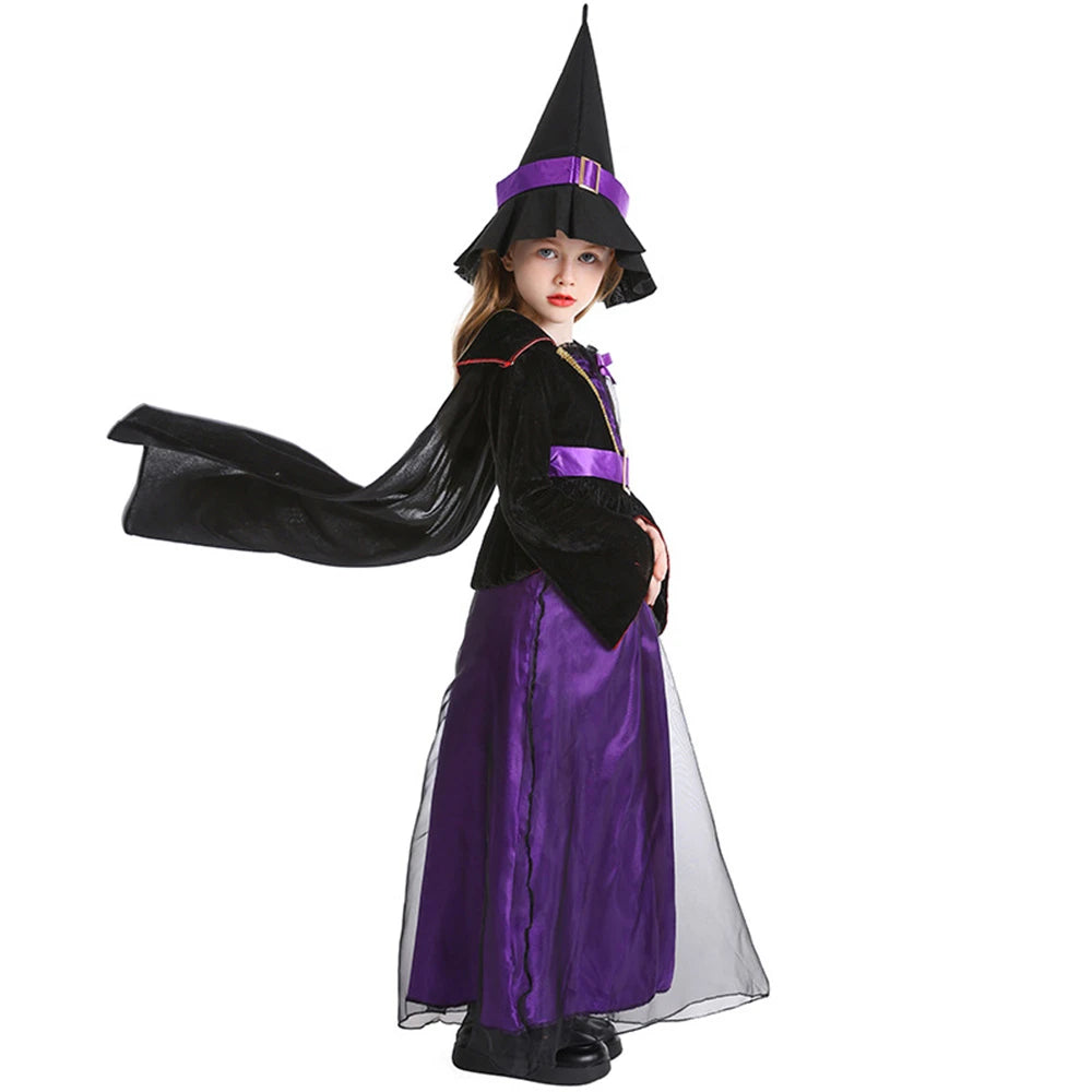 Tiny Cuddling Witch Long Dress with Cape | 2024 Halloween Costume