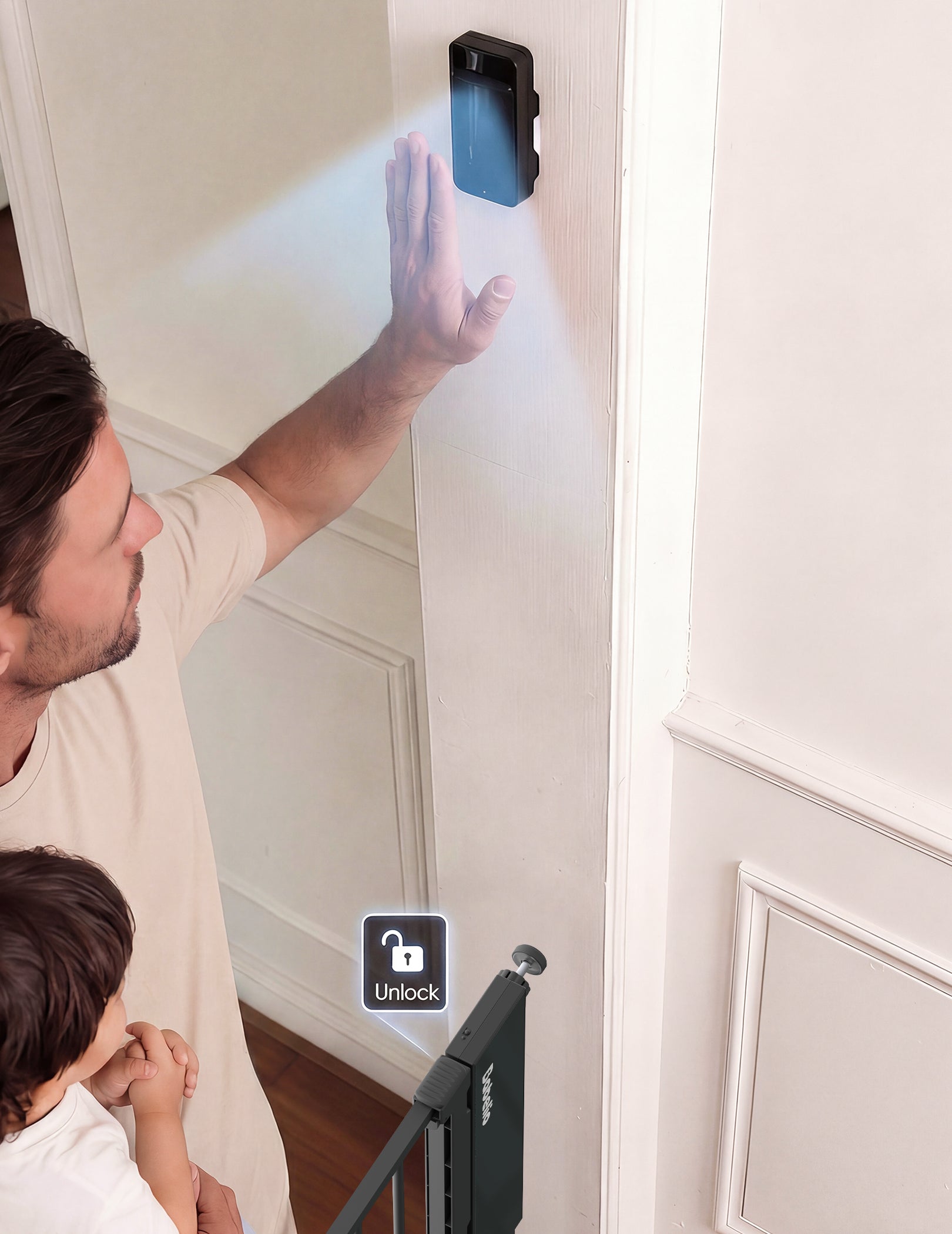 Sensepass | Smart Baby Gate with Infrared Auto-Unlock & Alarm