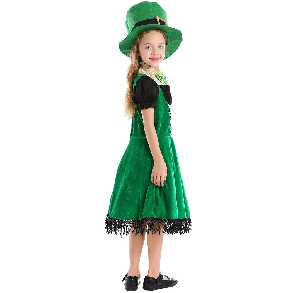 Tiny Cuddling Irish Leprechaun Dress for Girls | 2024 Halloween Costume