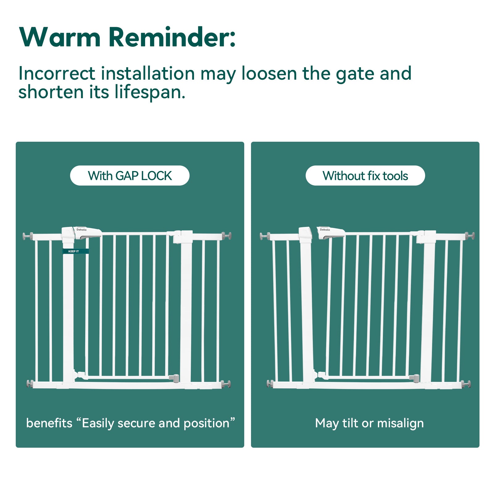 Baby Gate Gap Lock for Pressure-Mounted Gates | 2 Pack