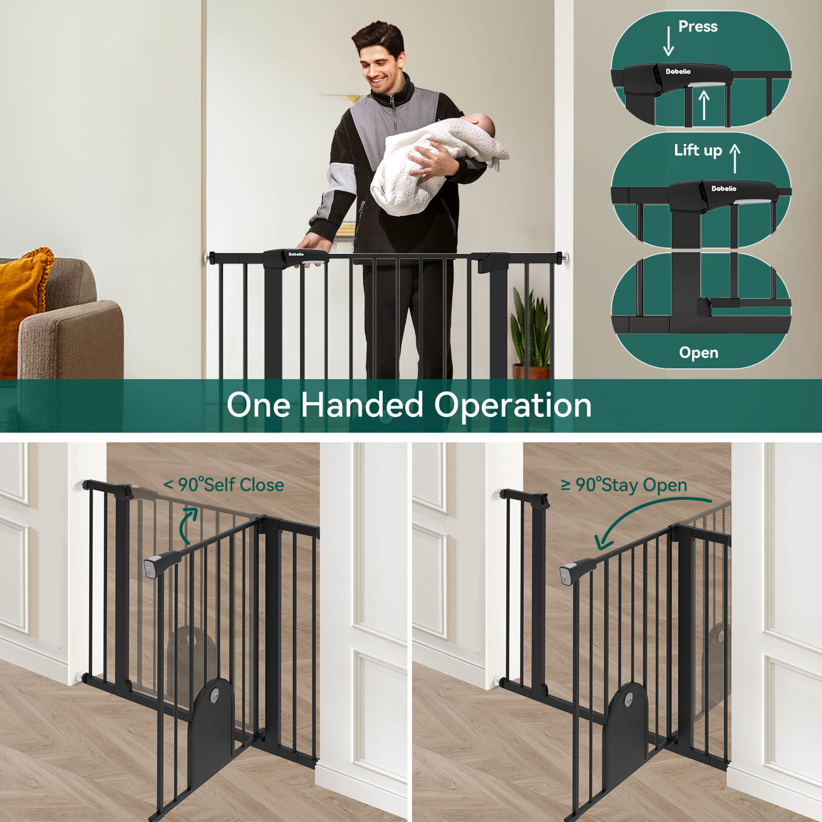 Adjustable pet gate indoor best sale