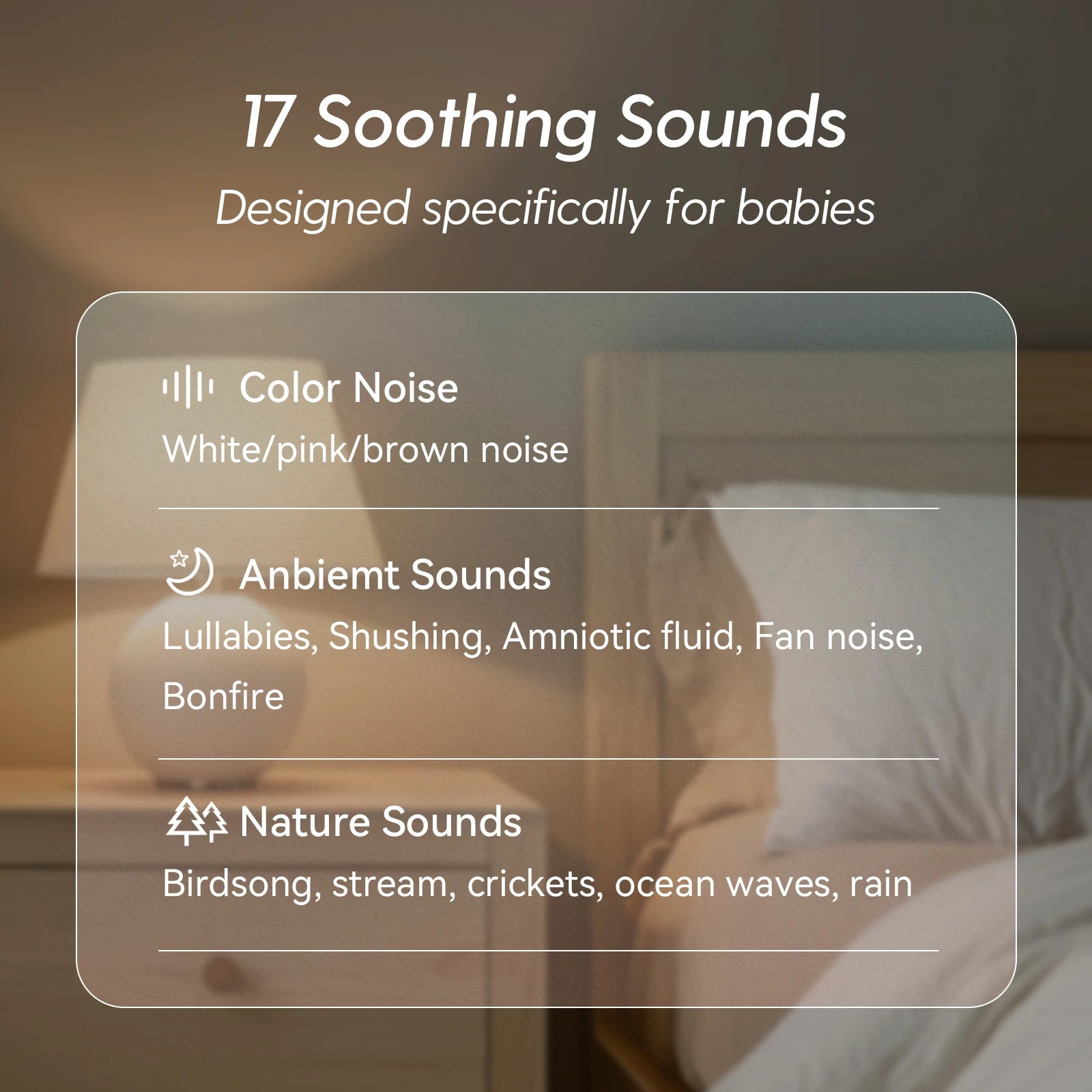 Babelio Macaron Baby Sound Machine - White Noise Machine for Kids & Adults | 17 Soothing Sounds