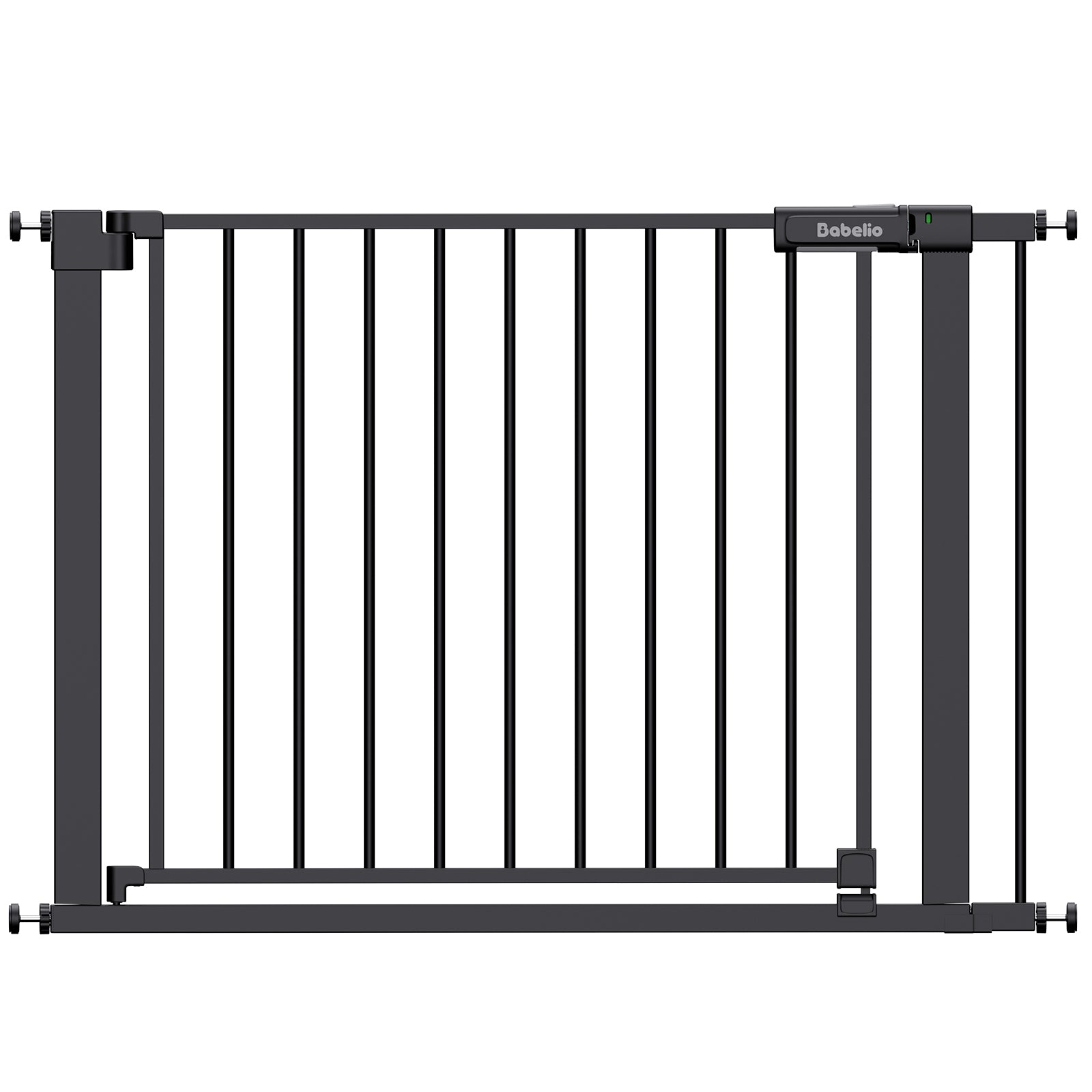 Black metal gate with 'Dobelle' branding on a white background#Color_Black
