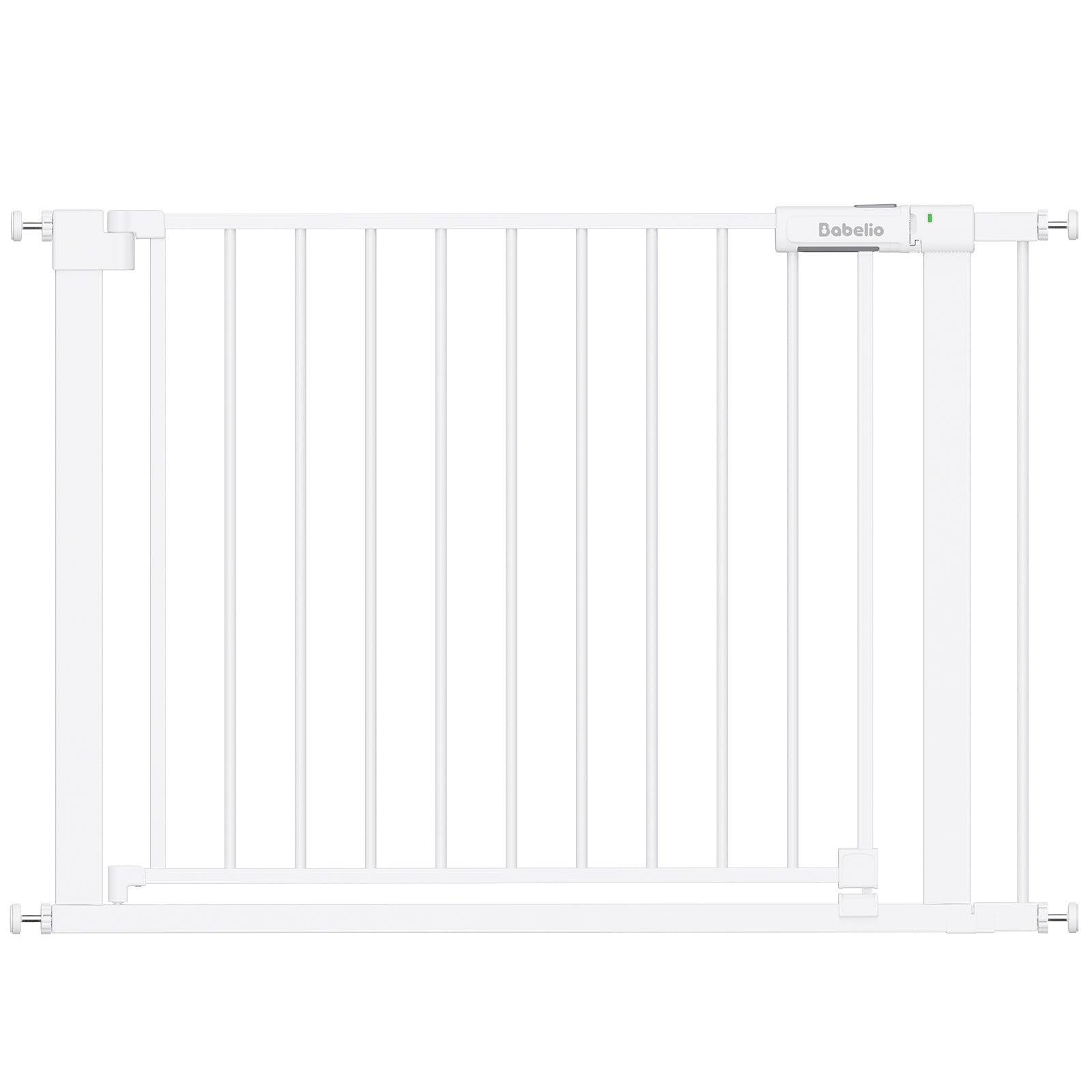 White baby gate with 'Babelio' branding on a white background#Color_White
